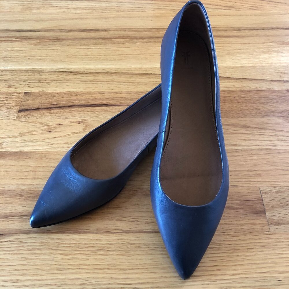 Frye brown pointed flats, size 9M